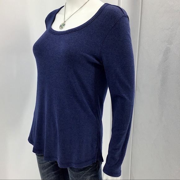 CYTHIA ROWLEY-Size M-Scoop Neck Blue Thick Long Sleeve - Picture 5 of 7